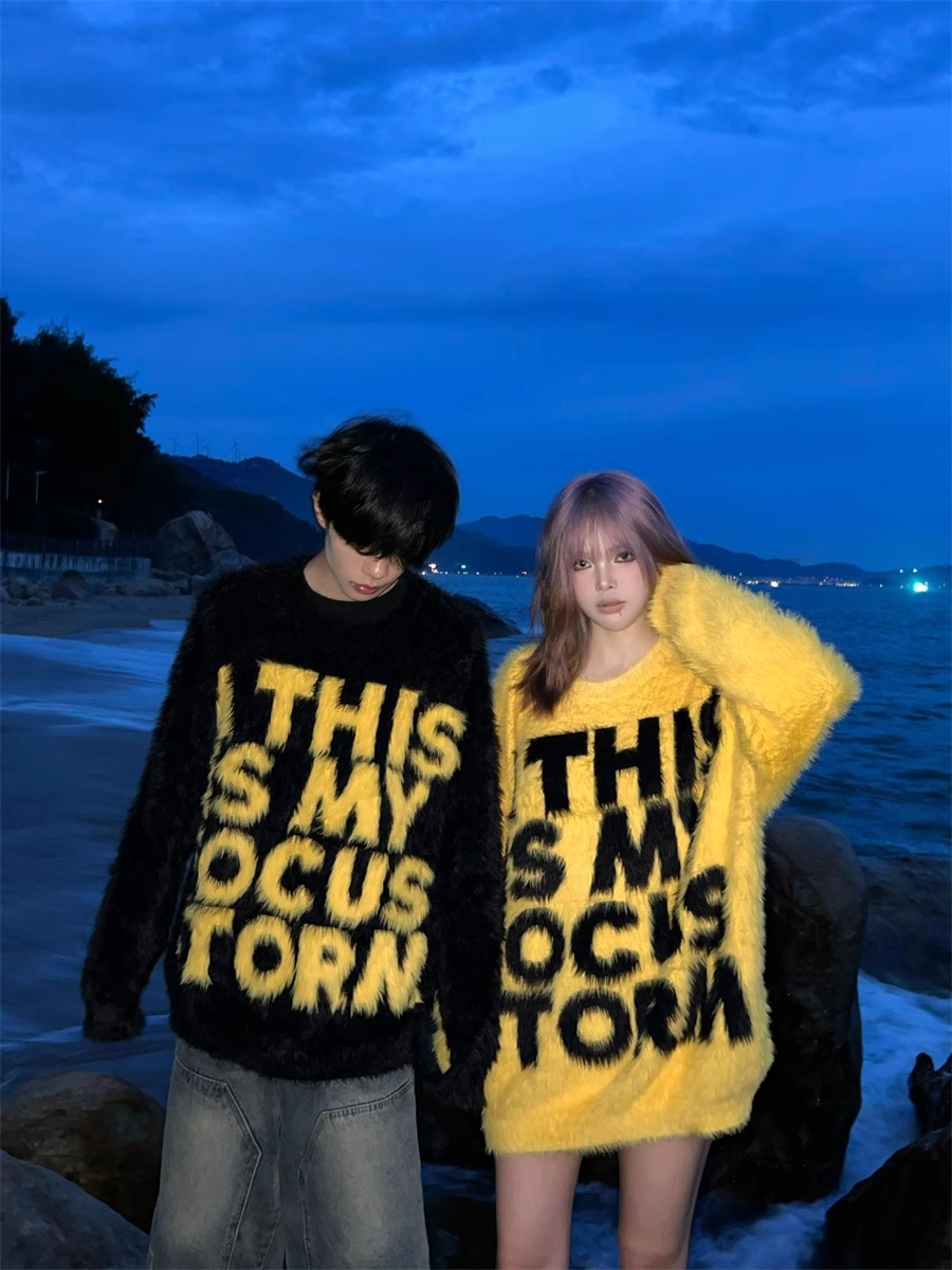 Men's Wool Sweater Lazy Style Couple Knit Pullover Autumn Winter_voghion.com