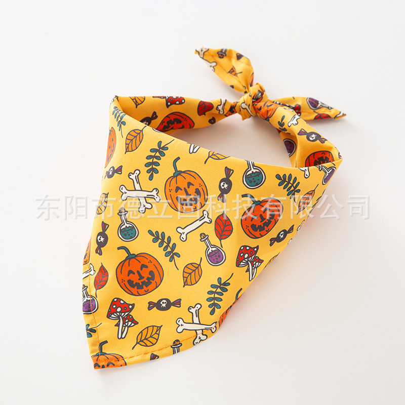 ペット用ハロウィンパンプキン三角スカーフ、ペット服、ペット用よだれかけ、犬用よだれかけ、猫用よだれかけ|undefined