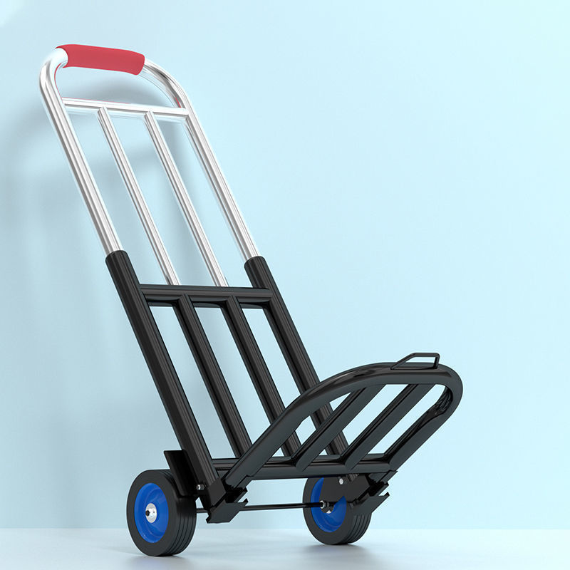 Folding Luggage Cart, Hand-Pulled Cart, Trolley, Convenient Shopping Cart, Two-Wheeled Stair-Climbing Cart, Small Cart for Home Use