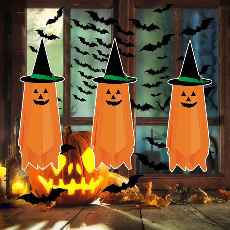 国境を越えたアマゾンのハロウィーンのドアに幽霊杭のロゴを掛けて、前のドアにカボチャのインテリアの壁掛け装飾に使う|undefined
