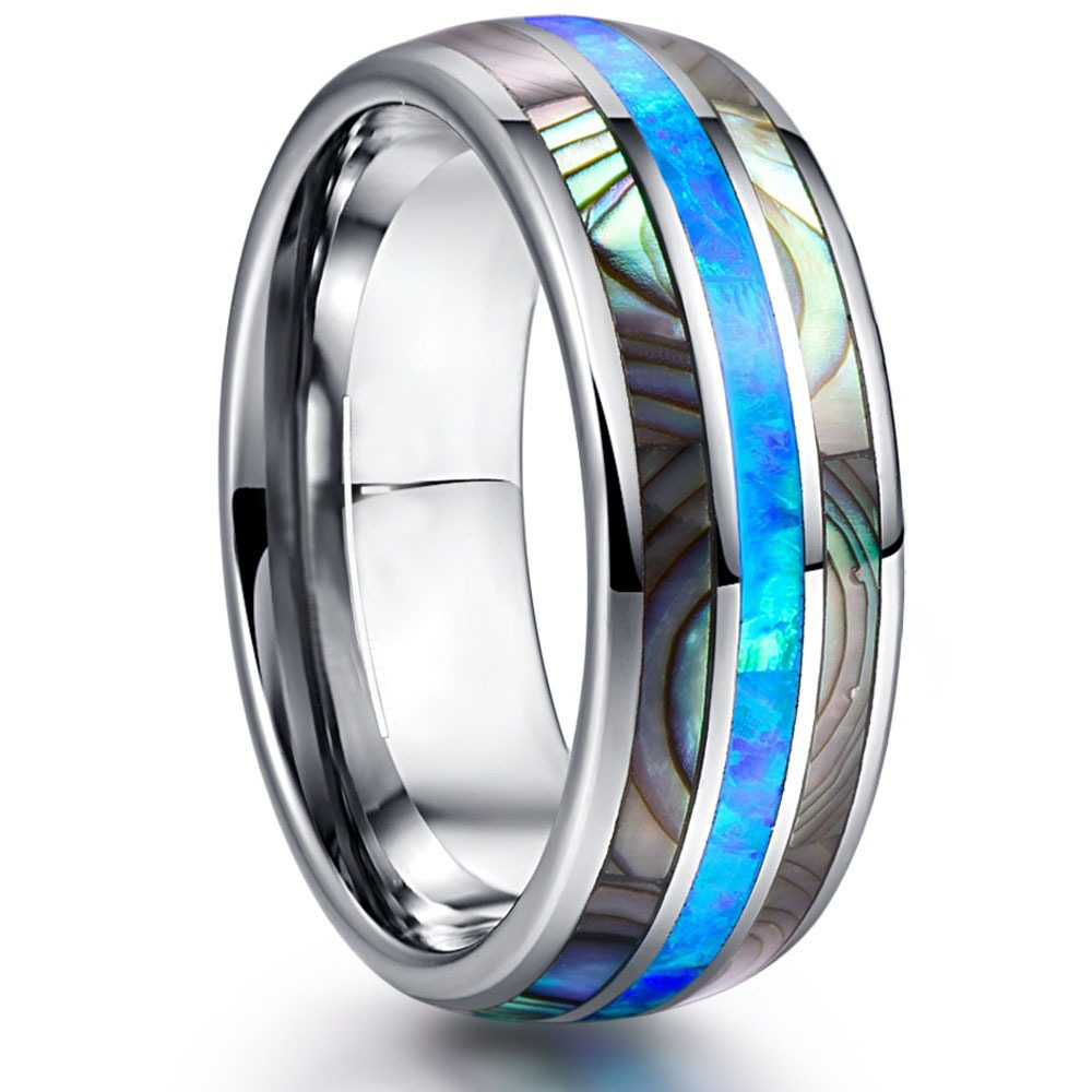 Stainless Steel Material Simple Style Round Color Block Stainless Steel Unisex Rings