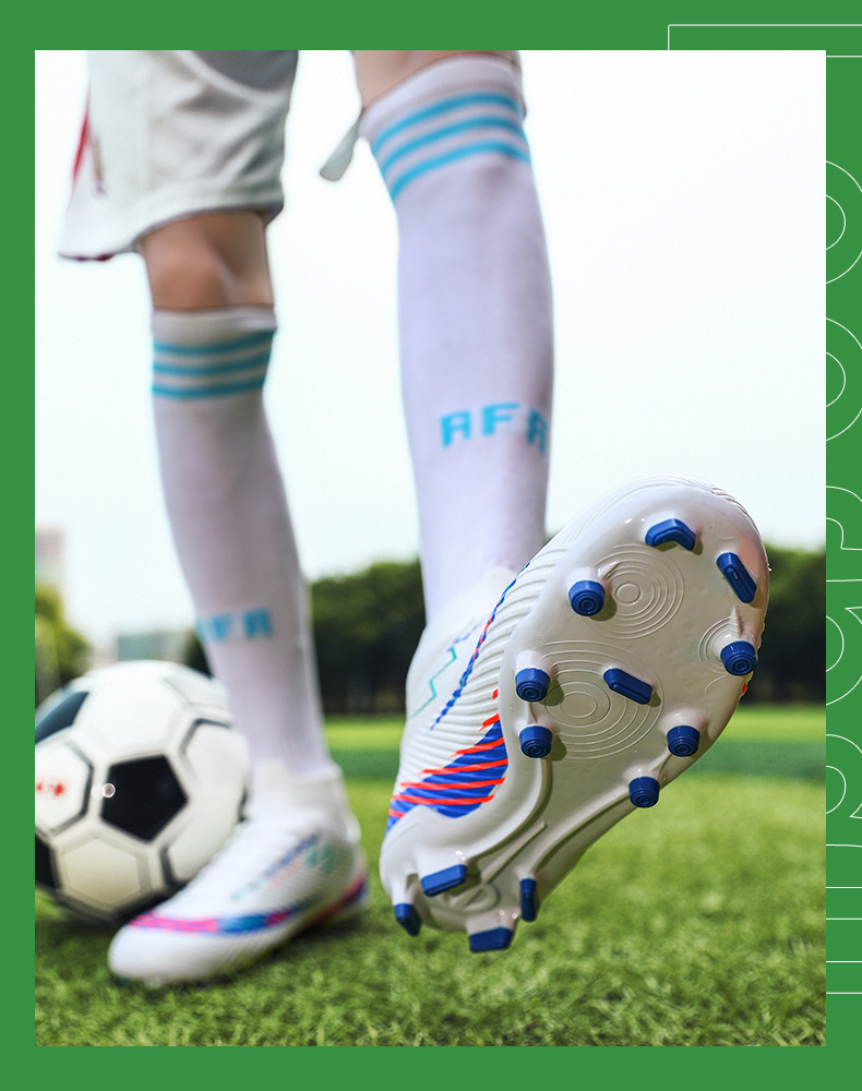 High top football tf broken nails artificial turf AG nail leather feet for boys, girls, teenagers, and students training_voghion.com