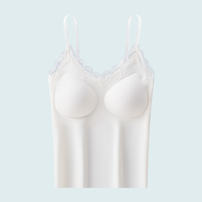 Eslinga de espalda hermosa de encaje sin costuras de seda de hielo