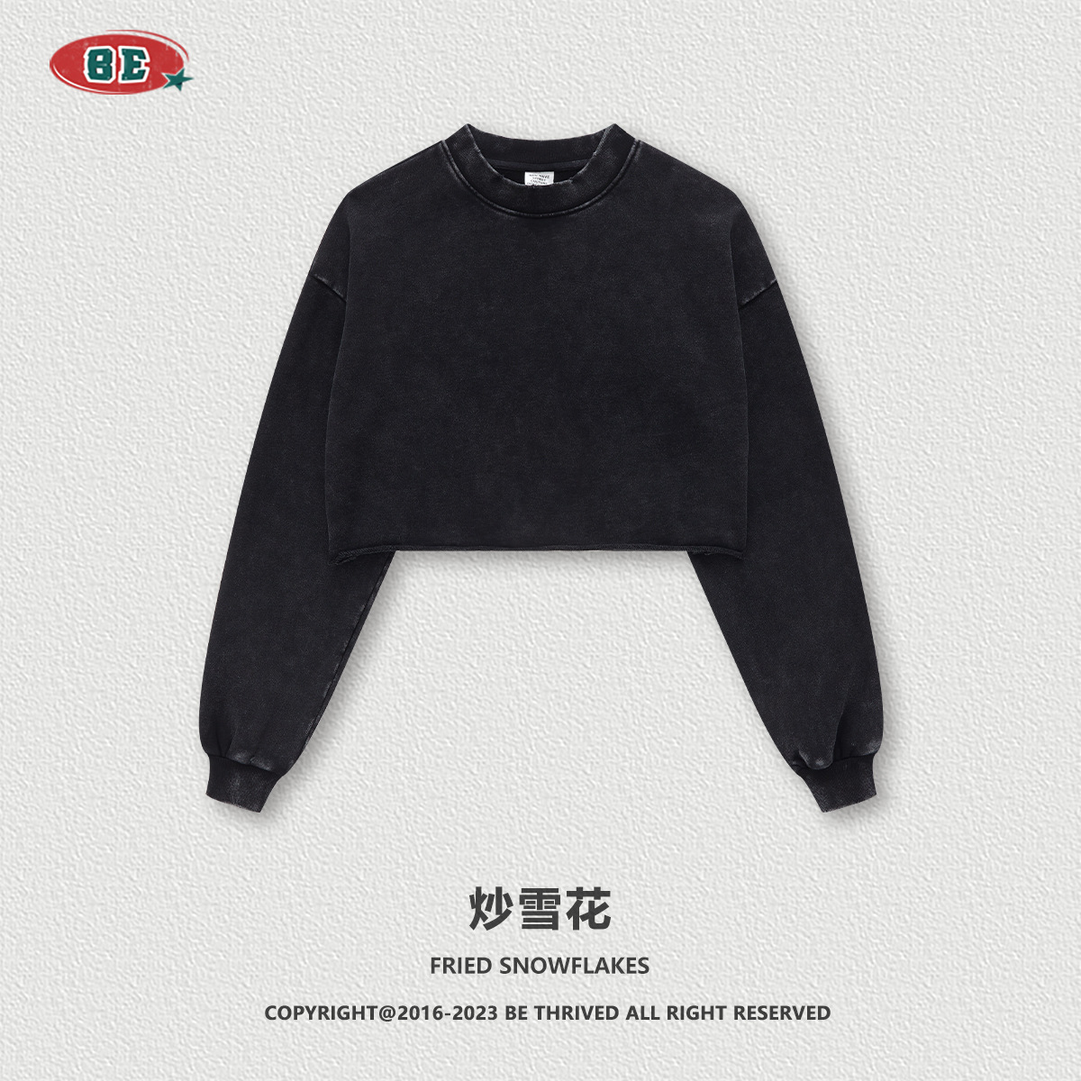 Ropa de mujer BE | Camiseta de Manga Larga con Cuello Redondo, Estilo Vintage, Desgastada y Deshilachada, para Mujer, Otoño/Invierno 2025