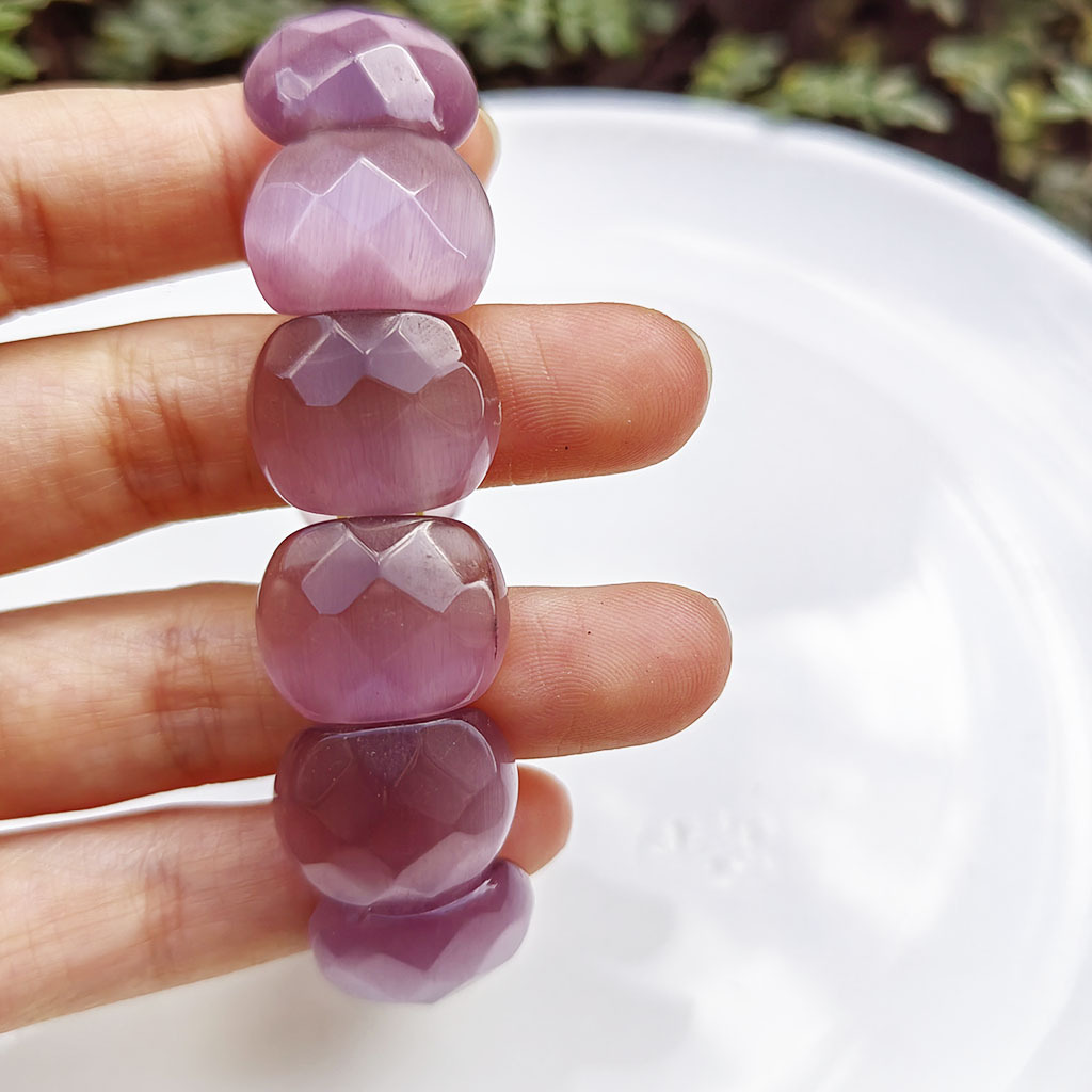 17*14MM 보라색 면처리된 고양이 눈 돌