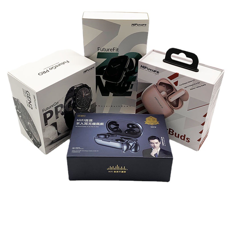 深圳厂家生产无线蓝牙耳机包装盒耳机礼品盒 蓝牙耳机彩盒白卡盒