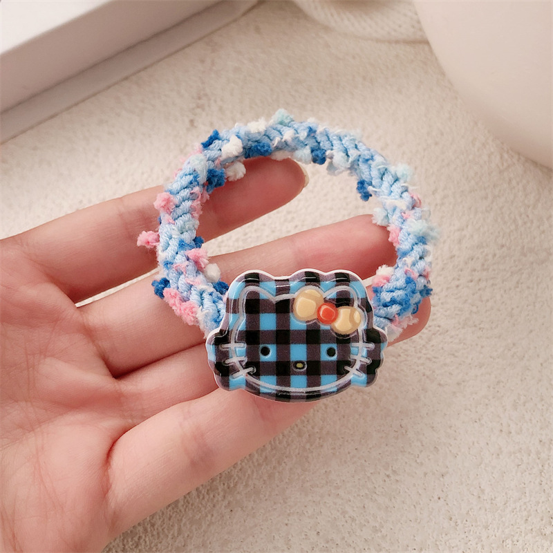Dibujos animados japoneses linda lazo para el cabello de gato niña dulce cuerda de cabeza de gatito salvaje cabeza de bola banda de goma cuerda para el cabello accesorios para el cabello