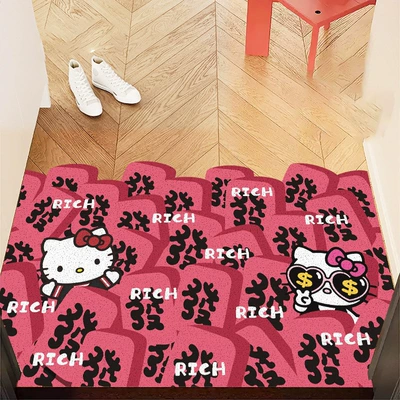 Avtomobil döşəmə paspasları — Clean Entrance Door Mat - kt-fortune-mahjong-4060cm-silk-circle
