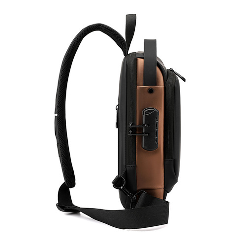 Men's Motorcycle Bag Password Anti-Theft Chest Bag Men's Bag Single-Shoulder Bag Sports Waist Bag Casual Multi-Function Crossbody Bag