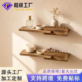实木壁挂置物架墙面装饰架客厅卧室收纳架木质隔板木展示壁架定制