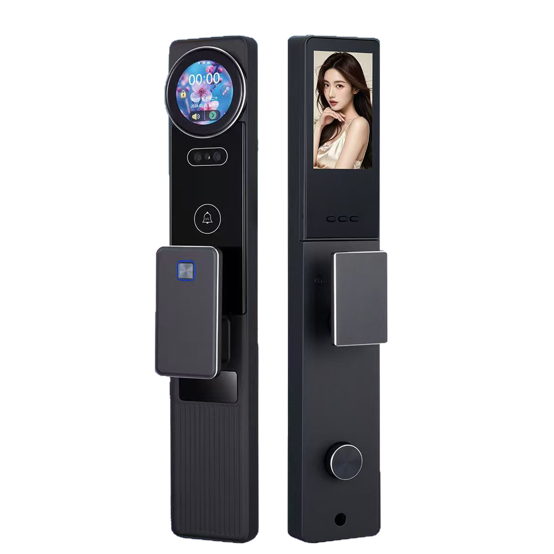 多国语言ai人脸掌静脉门锁全自动远程控制高清双大屏智能锁指纹锁