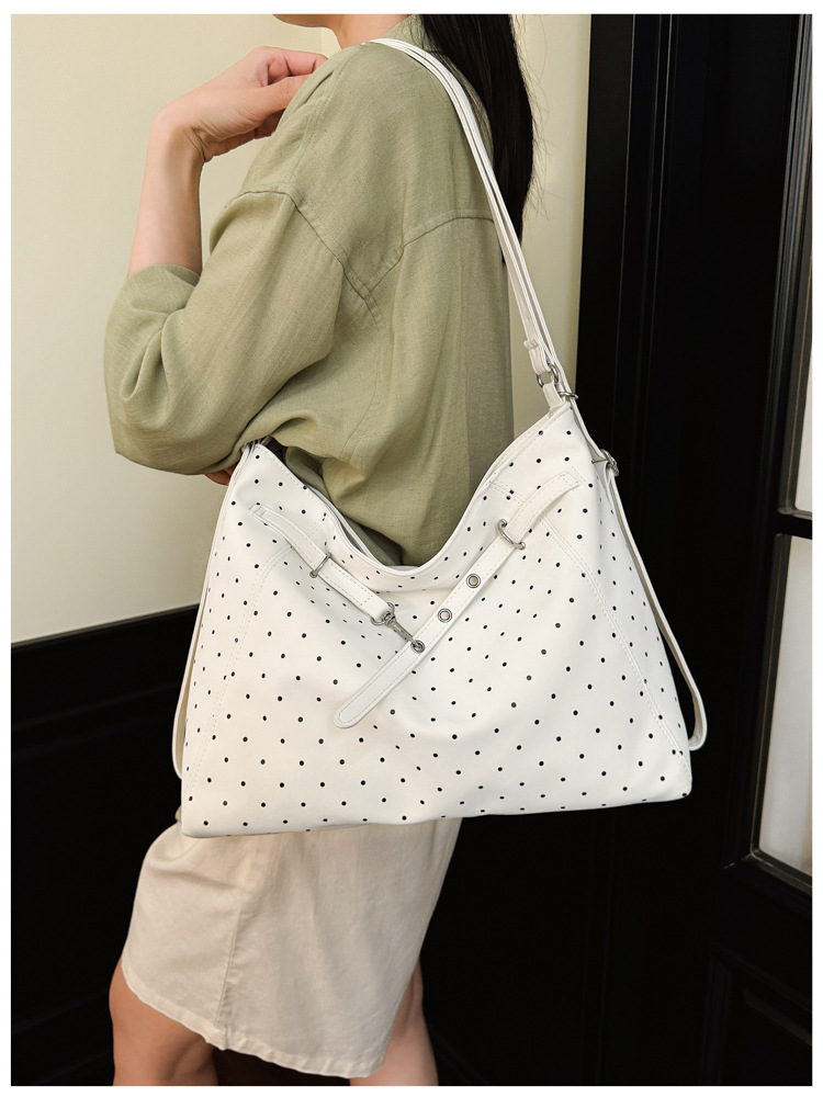 Polka Dot Drawstring Convertible Large Capacity Backpack 35