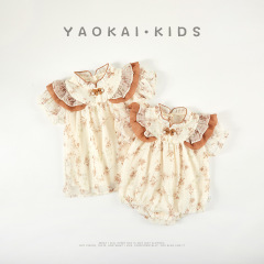 2024年夏季嬰兒漢服新中式國風兒童連衣裙女寶寶生日滿月哈衣