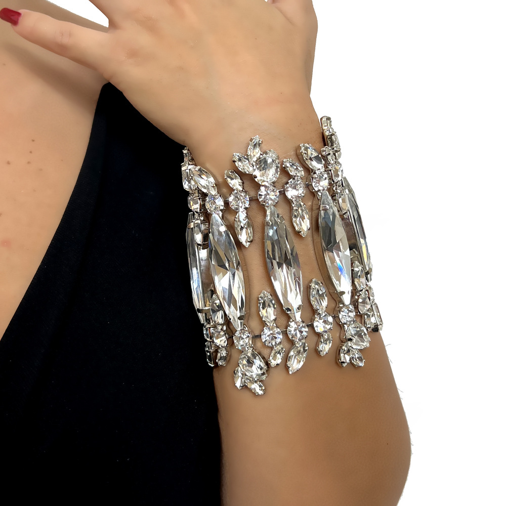 Brazalete geométrico bohemio exagerado brazalete de diamante accesorios de baile personalidad Brazalete mujer