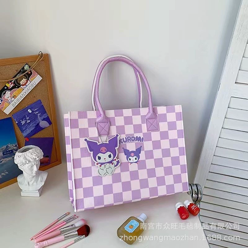 Новая подарочная сумка Sanrio, войлочная сумка Kulomi, большая вместимость, студенческая дорожная сумка, сувенирная войлочная сумка