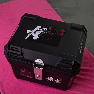 Universal Motorcycle Trunk, Electric car tail box - black-wukong-45l-large-capacity-thickened-design-standard-configuration-is-top-configuration