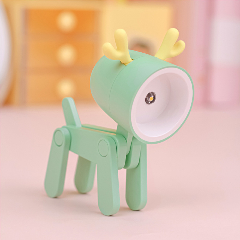 かわいいペットのかわいいミニテーブルランプインデスクトップクリエイティブ装飾品学生寮の寝室のベッドサイド睡眠子犬ナイトライト|undefined