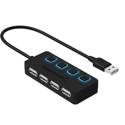 Amazon Brancher Have Independent LED Lights source Switch 4 Port USB 2.0 Hub