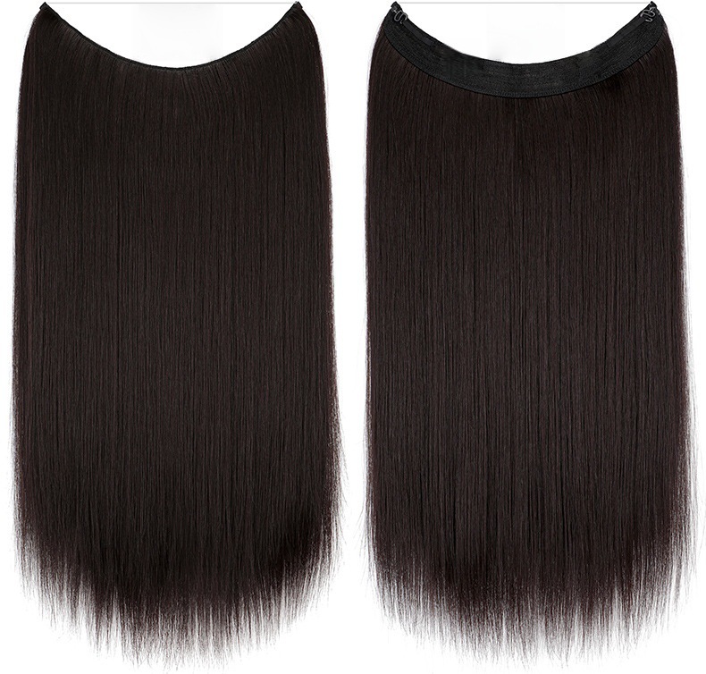 Nuevas pelucas de fibra de pescado cortina de cabello pelucas largo cabello recto sin marcas extensiones de cabello 26 pulgadas comercio exterior