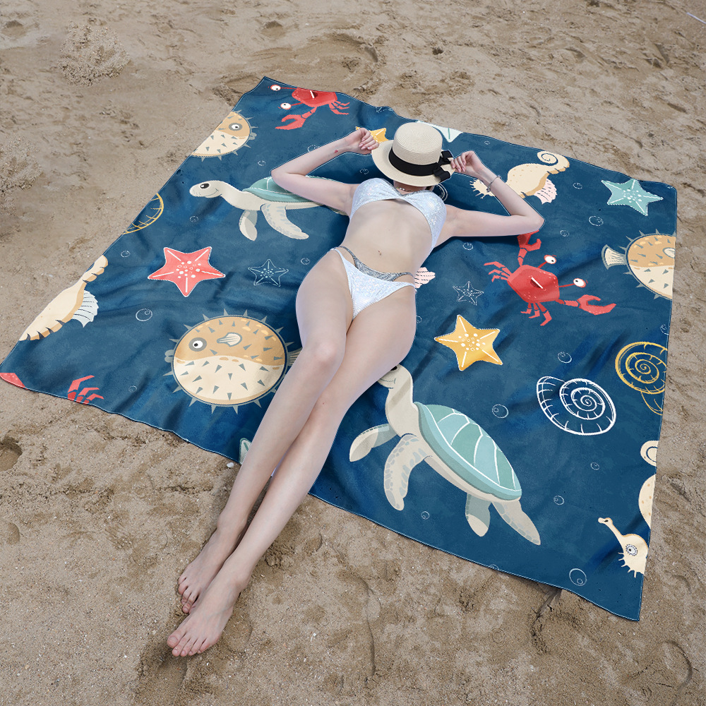 Tapete de picnic tapete ultrafino tapete impermeable y a prueba de arena tapete de playa portátil a prueba de humedad tapete de playa de impresión digital al aire libre