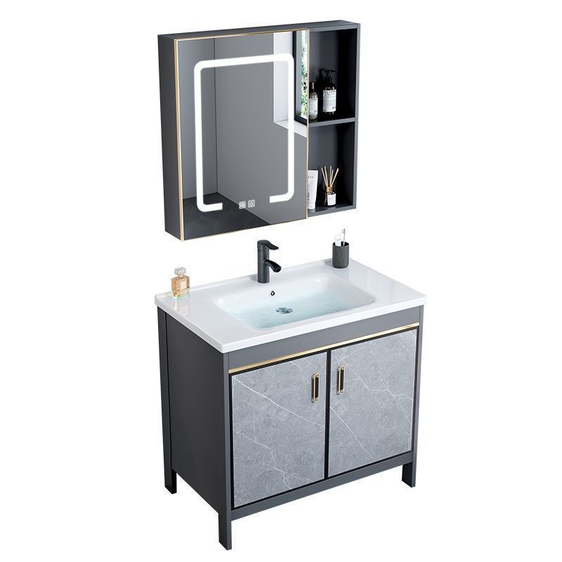 Moderno lujoso y ligero gabinete de baño inteligente de desempañamiento combinado cerámica integral lavabo lavabo lavabo lavabo duradero