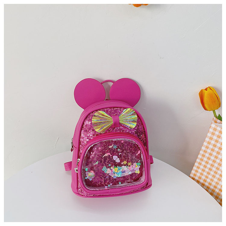 Cute Bow Knot Sequins Square Zipper Functional Backpack display picture 24