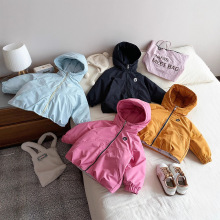 橘子家女童90白鸭绒羽绒服冬季2025新款儿童洋气连帽三防保暖外套