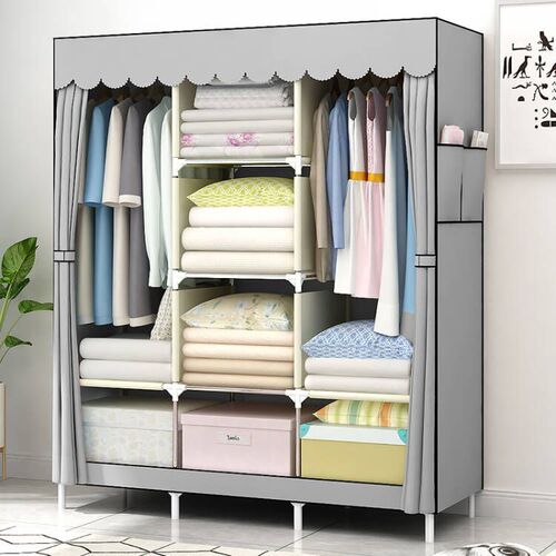 Simple Wardrobe Assembly Storage Gadget Organizer Modern Minimalist Fabric Dormitory Renting Reinforced Wardrobe