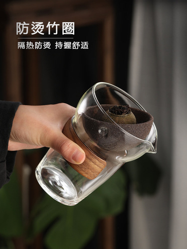 Xiaoqinggan special teapot tea water separation non-porous filter tea maker glass fair cup heat-resistant tea set