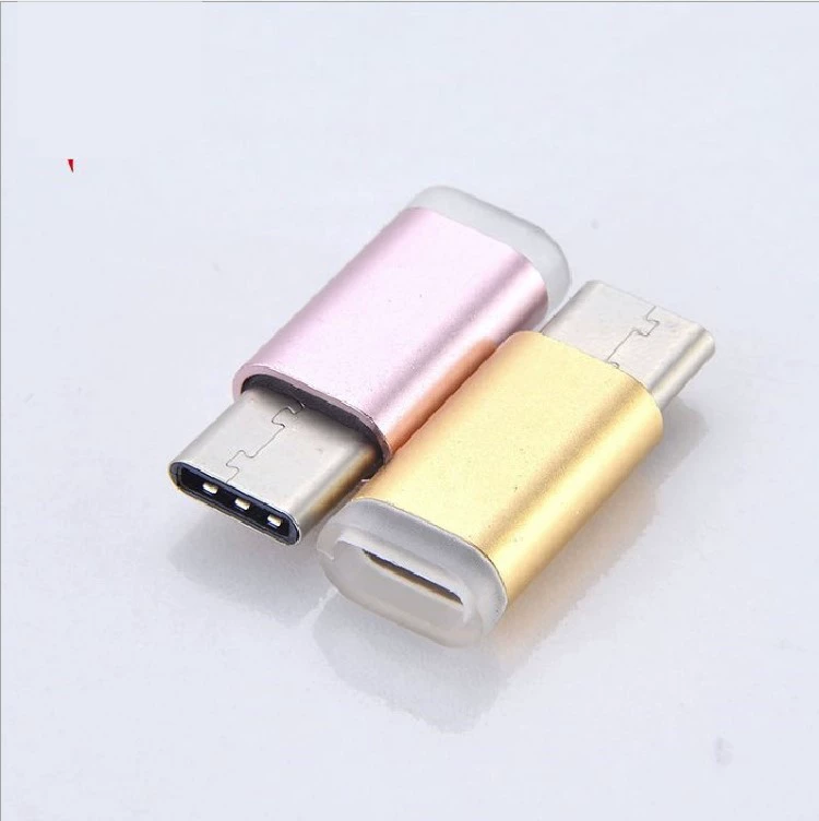 Адаптер из алюминиевого сплава, micro-USB — Type-C, для мобильного телефона, подходит для Android (гнездо micro к штекеру Type-C)