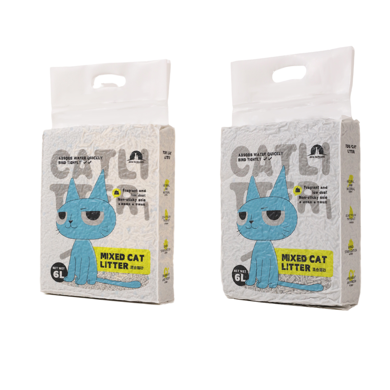 arena de gato de tofu mezcla arena de bentonita aglomerada rápida no pegajosa arena de gato polvo desodorizante fábrica de arena de tofu al por mayor