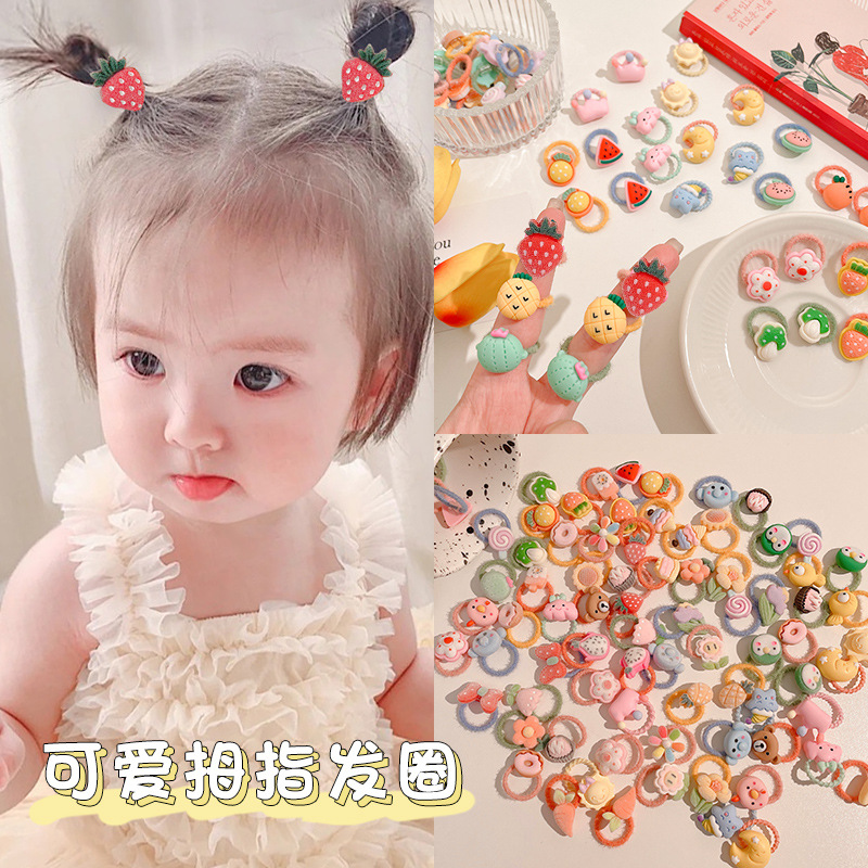 Children's hair accessories Cute thumb scrunchie baby baby headstring Little girl high elastic hair tie band headwear