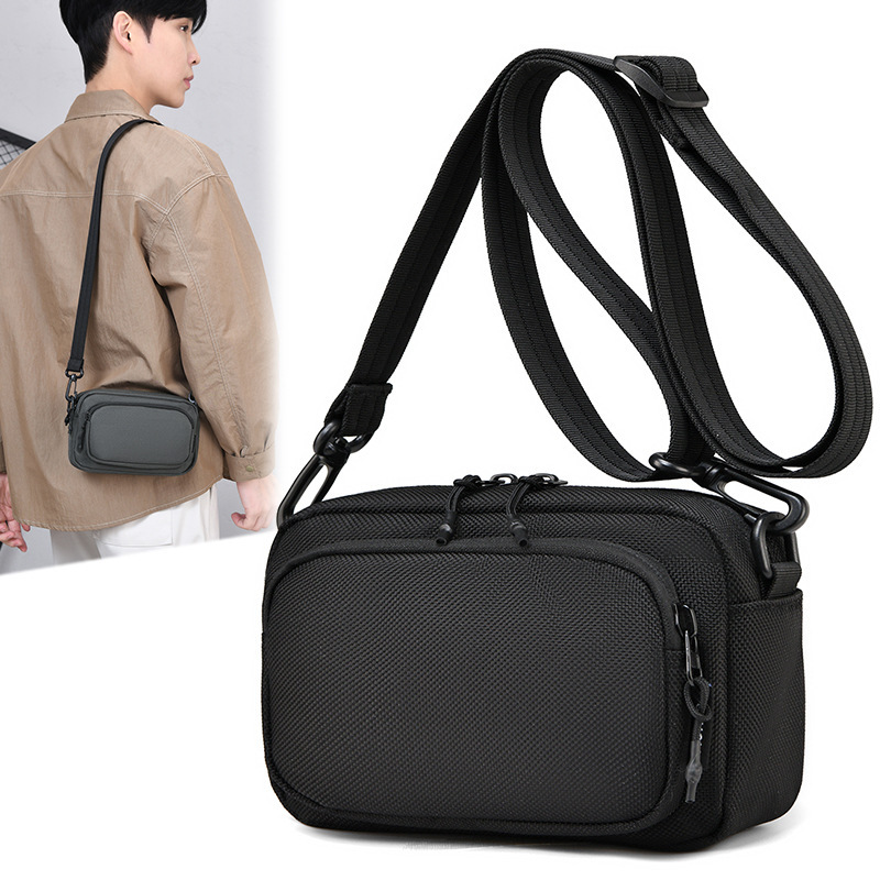New Style Men's Small Square Bag, Trendy Shopping Briefcase, Lightweight Water-Repellent Nylon Casual Travel Crossbody Bag