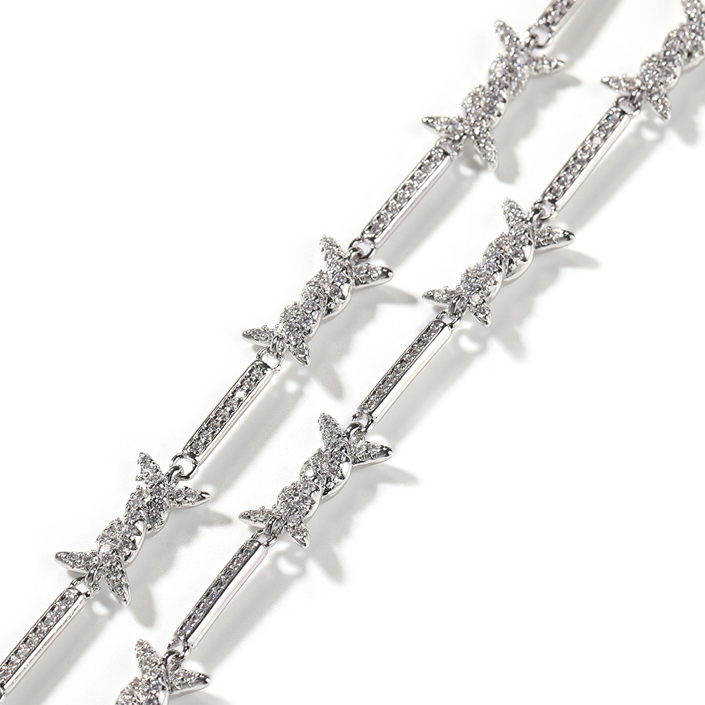 Thorn Fine Wire Necklace With Zircon For Men Elegant Accessory_voghion.com