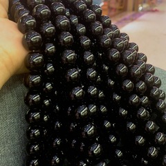 天然黑曜石長鏈 黑天鵝半成品散珠手工diy配珠配飾 批發 可塘世家