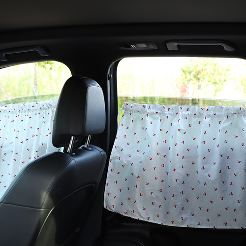 Car curtain sunshade Cherry cotton car suction cup sunshade Sun protection and heat insulation curtain car supplies