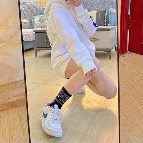 Sneakers spring and summer AJ1 Barb AF1 Grimace DunkSB mid-tube aj6 cashew flower TS brand socks men and women long socks
