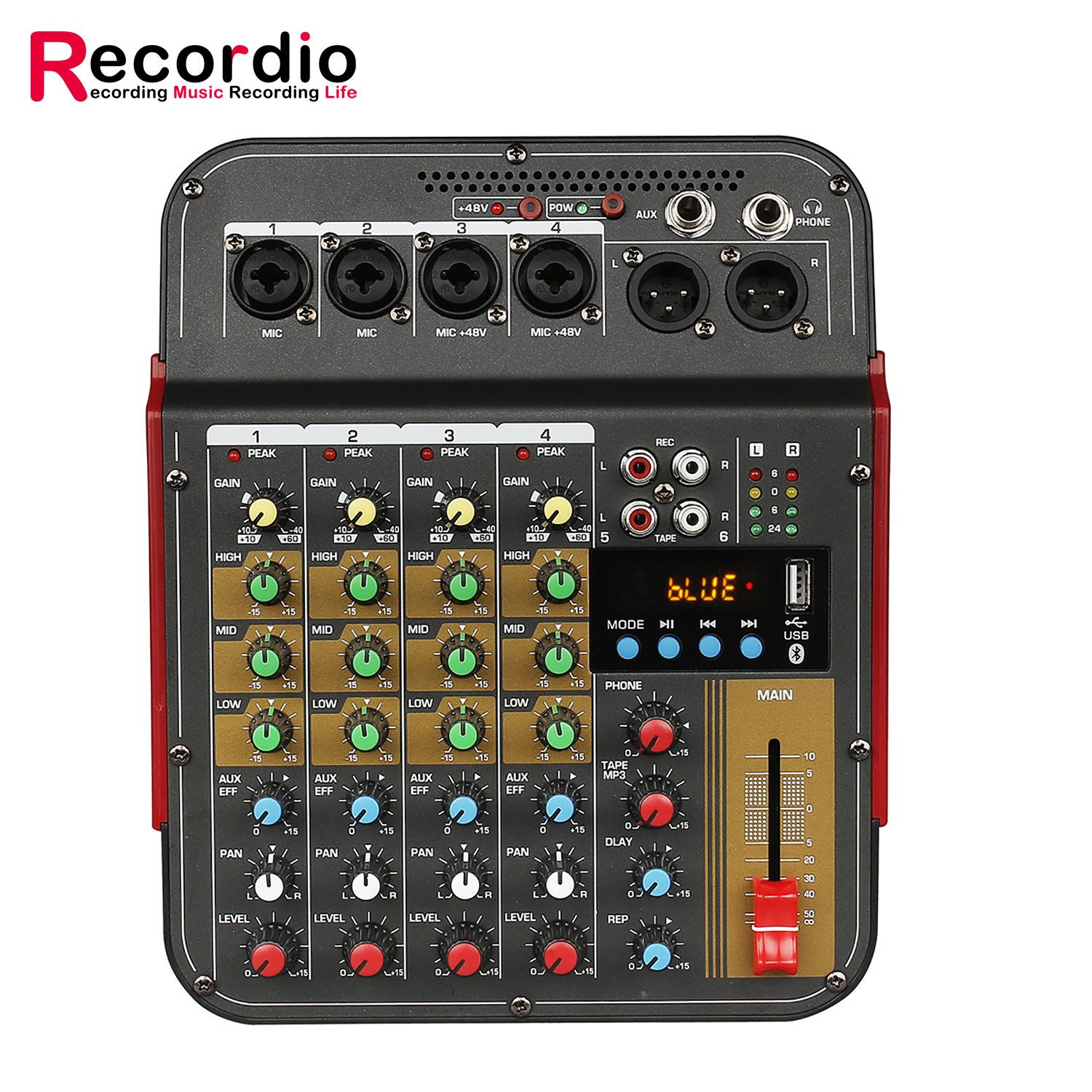 MG6 源头厂家6路调音台乐队录音演出婚庆带USB蓝牙MP3音频混合器