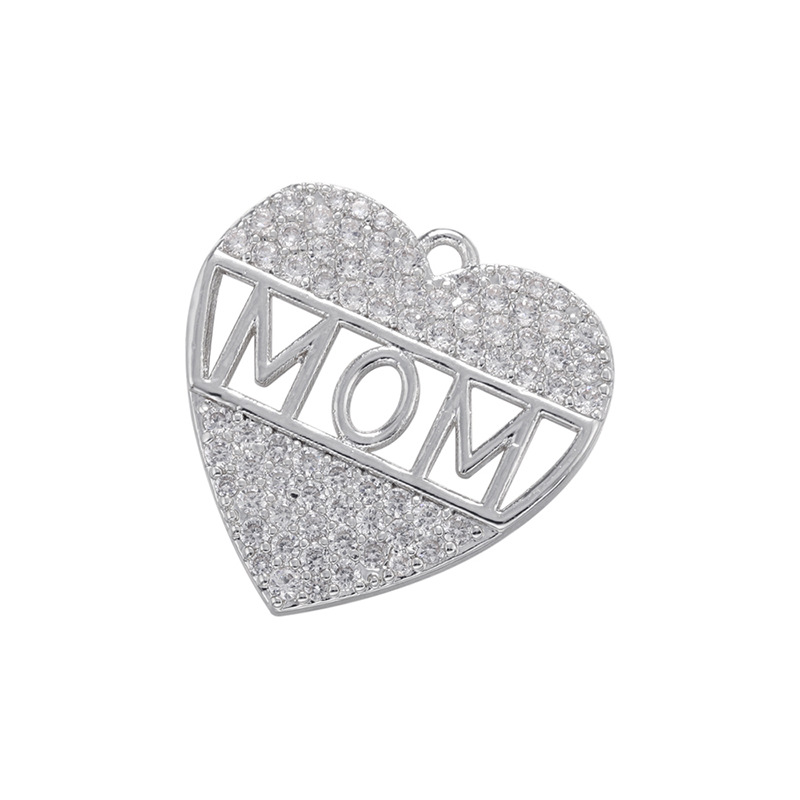 2g Weight Pendant Jewelry Making Type Zircon Inlay Material DIY Jewelry Accessories Classification 1 Piece Quantity Brass Material Letter, Heart Shape Pattern Plating, Inlay Design Simple Style Style 1 Piece Brass Zircon Letter Heart Shape Pendant 7