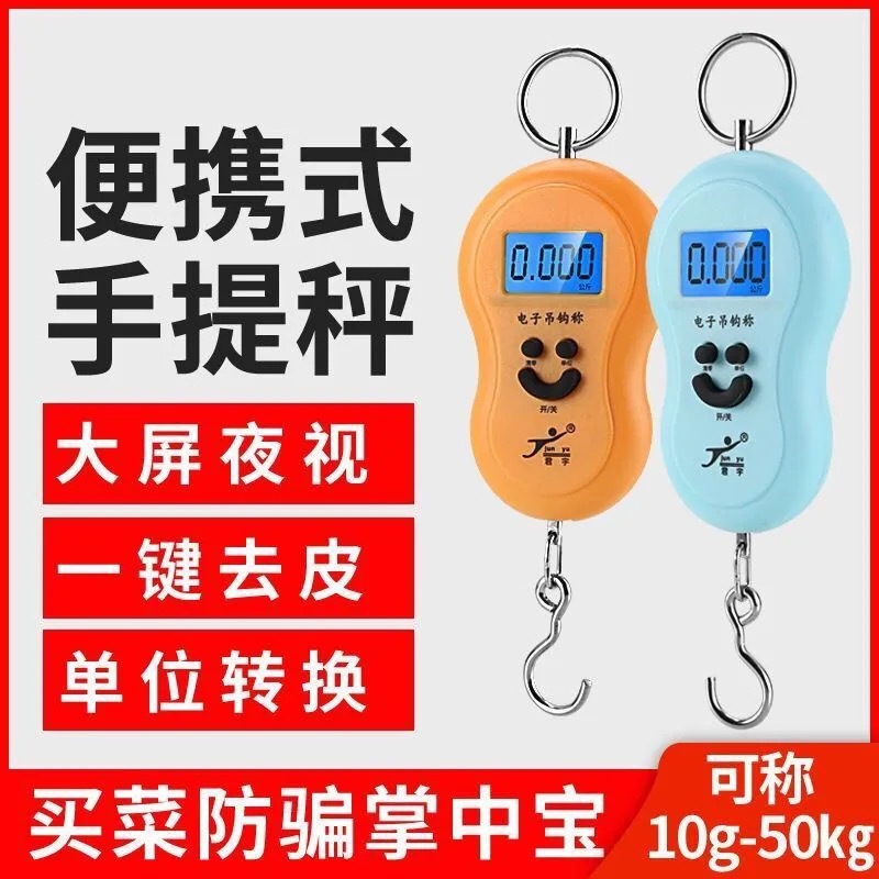 Commercial Portable Vegetable Delivery Fishing Luggage Spring Scale Home Kitchen High-Precision Handheld Electronic Scale