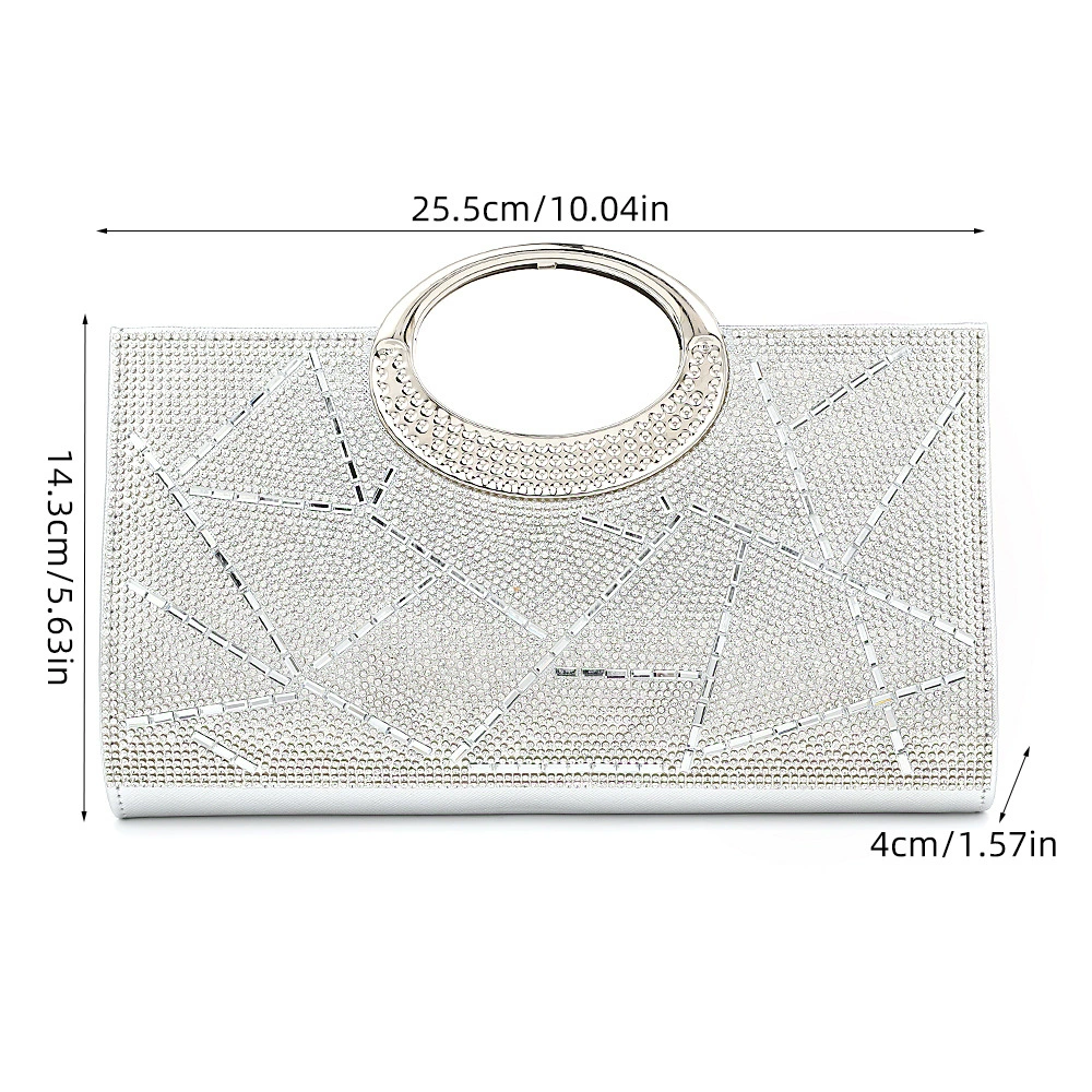 Сумка вечерняя женская Amazon Fashion Sparkling Diamond с неровной текстурой линии, отделка из страз, ручной стиль, квадратная сумка оптом