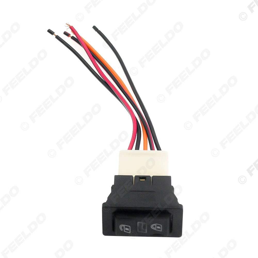 Электрический переключатель стеклоподъемника 20А 12В/24В 5-контактный + кабель-адаптер, автомобильный электрический переключатель стеклоподъемника 5-контактный с кабелем и красной подсветкой