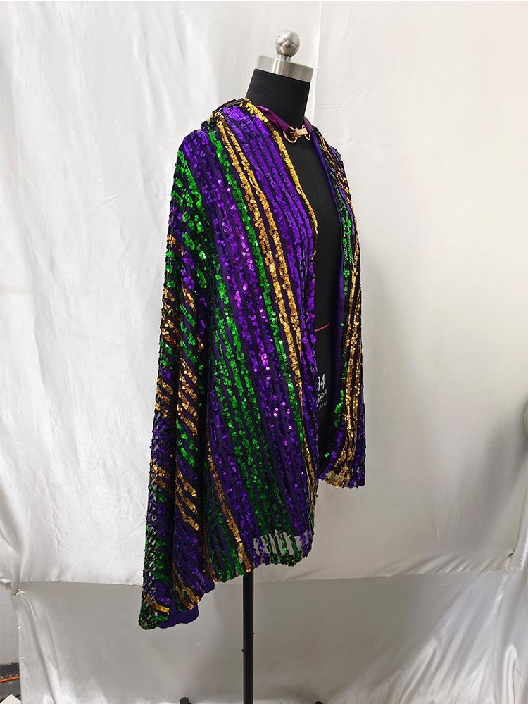 Capa con Capucha y Bordado de Lentejuelas de Poliéster para Fiestas de Halloween