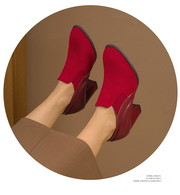 Damen Wildleder Pumps Mit Blockabsatz Für Herbst Und Beruf_voghion.com