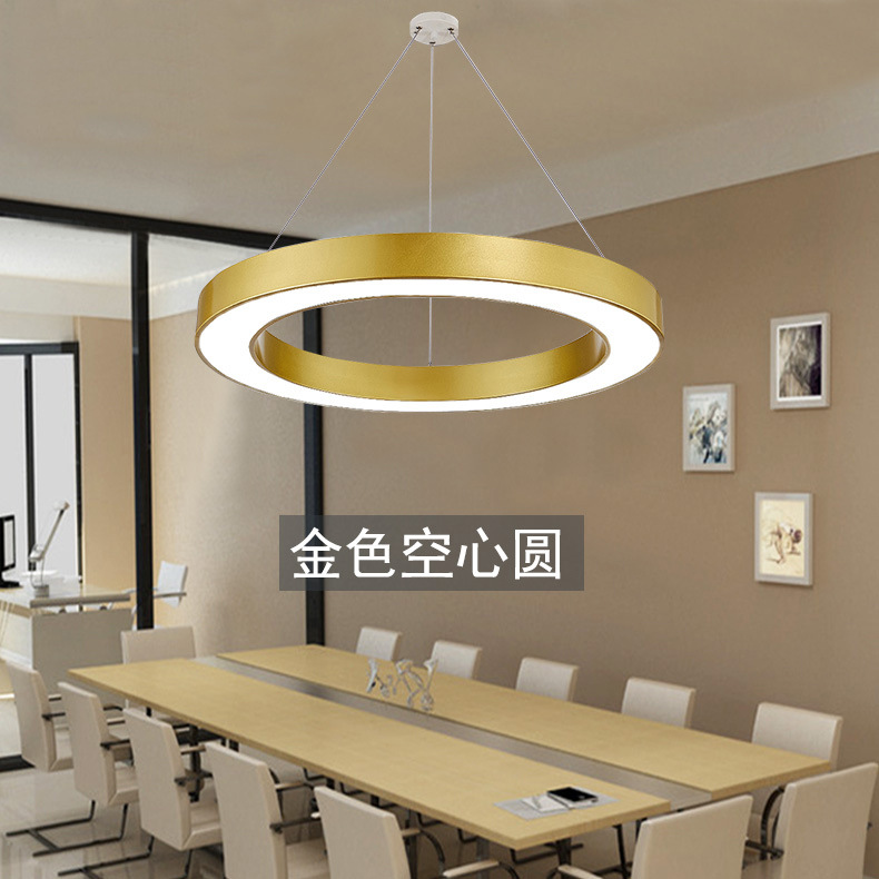LED hollow round pendant light for shops, internet cafes, offices, shopping malls, gyms, and irregularly shaped circular lights.