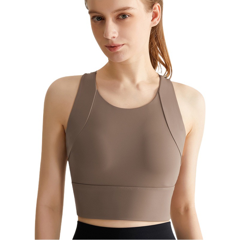 Chaleco de yoga de alta intensidad con copas integradas a prueba de golpes, hermoso diseño de espalda, sujetador deportivo para fitness, ropa de yoga para mujer, sujetador deportivo.