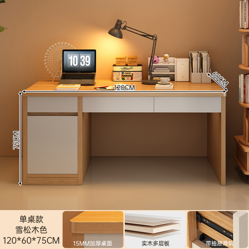Escritorio estudiantil escritorio de estudio en el hogar dormitorio con escritorio de cajón simple escritorio de computadora de escritorio moderno contra la pared