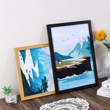 ✅简约手工木质相框摆台批发16寸油画海报儿童拼图挂墙装裱画框空