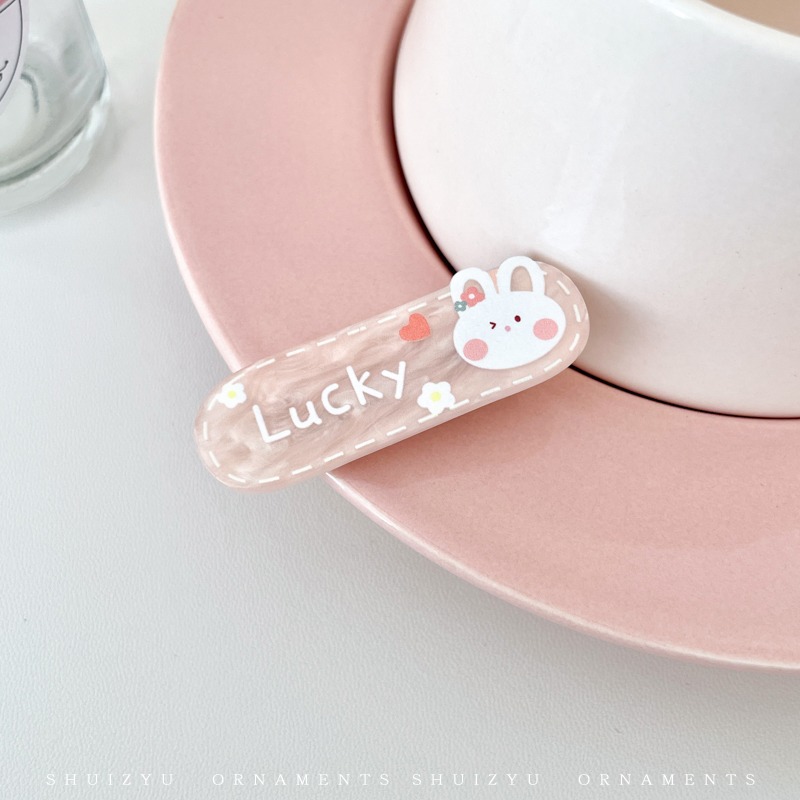 Oso de conejo de dibujos animados lindo horquilla clip lateral flequillo lateral clip frente horquilla rota pequeño clip tocado clip de pico de pato