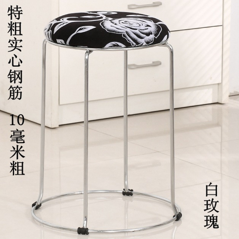 Taburetes redondos de madera sólida taburetes de acero inoxidable taburetes caseros apilables taburetes de hierro forjado dormitorio taburetes de comedor para adultos